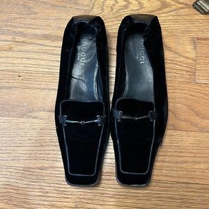 Vintage Gucci velvet loafers
